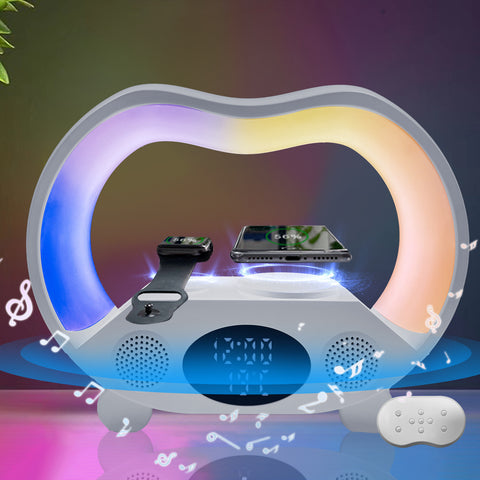 Aura Hub Pro: 6-in-1 Smart Center - Wireless Charging, Immersive Sound, and Dynamic Ambient Light