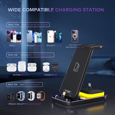 Fast Charger Vertical Wireless Charger 15W Mobile Phone Watch Headset