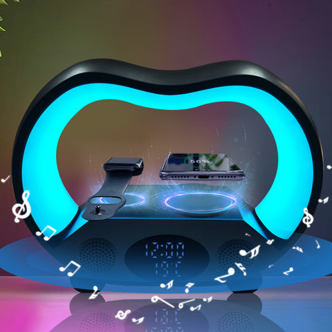 6-in-1 Smart Hub: Wireless Charger, Bluetooth Speaker, Ambient Light & More
